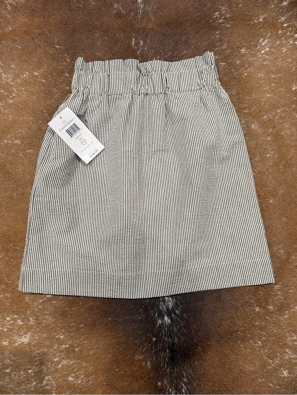 NWT Lauren James Collegiate Striped Seersucker Skirt XS